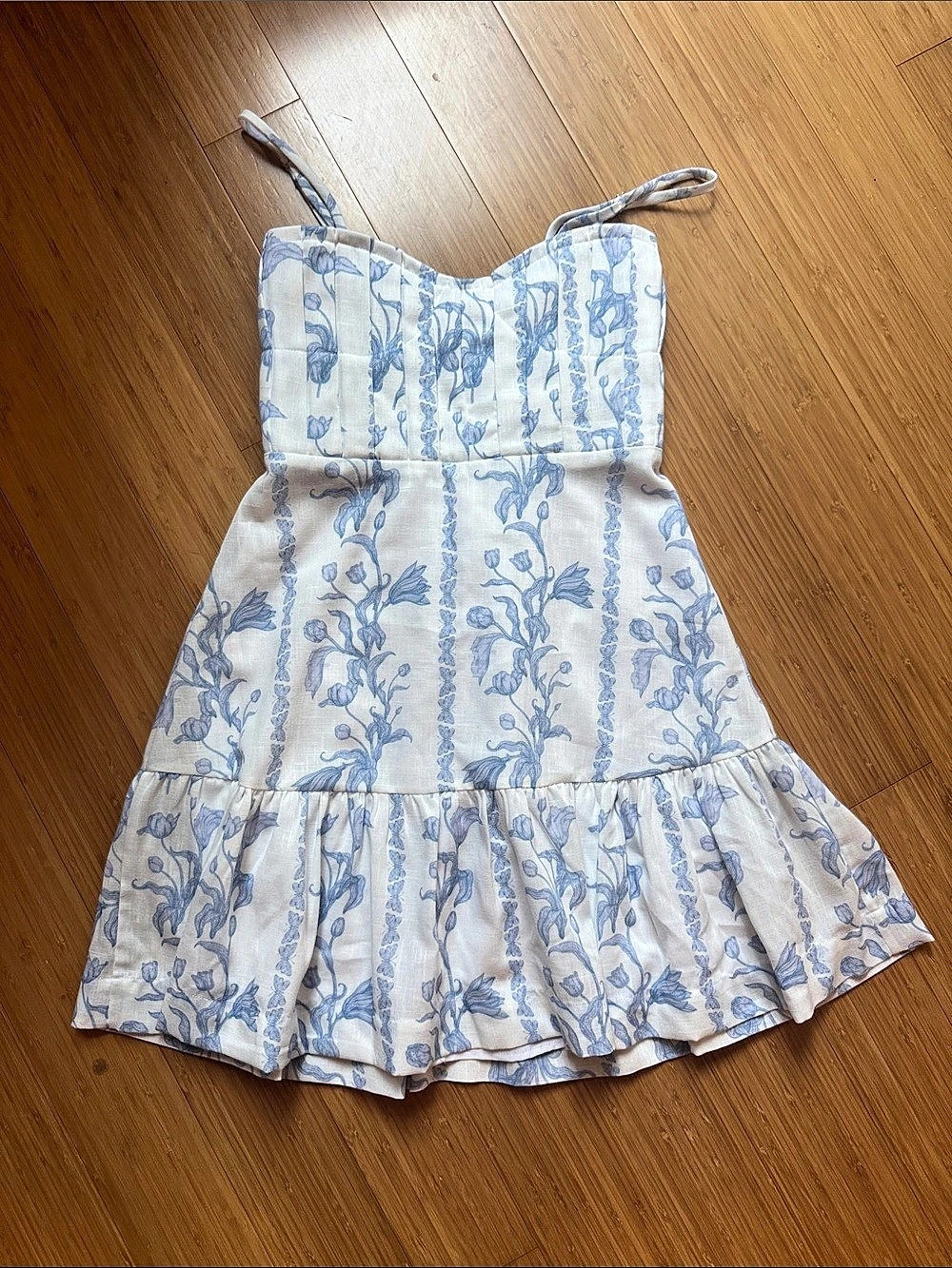 Liliana Meza Beth Mini Dress Floral Blue & White Girls Small